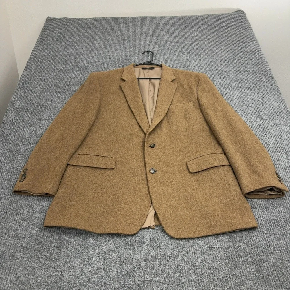 Jos A Bank Blazer Mens 46L Tan Camelhair Two Button Sport Coat Professional